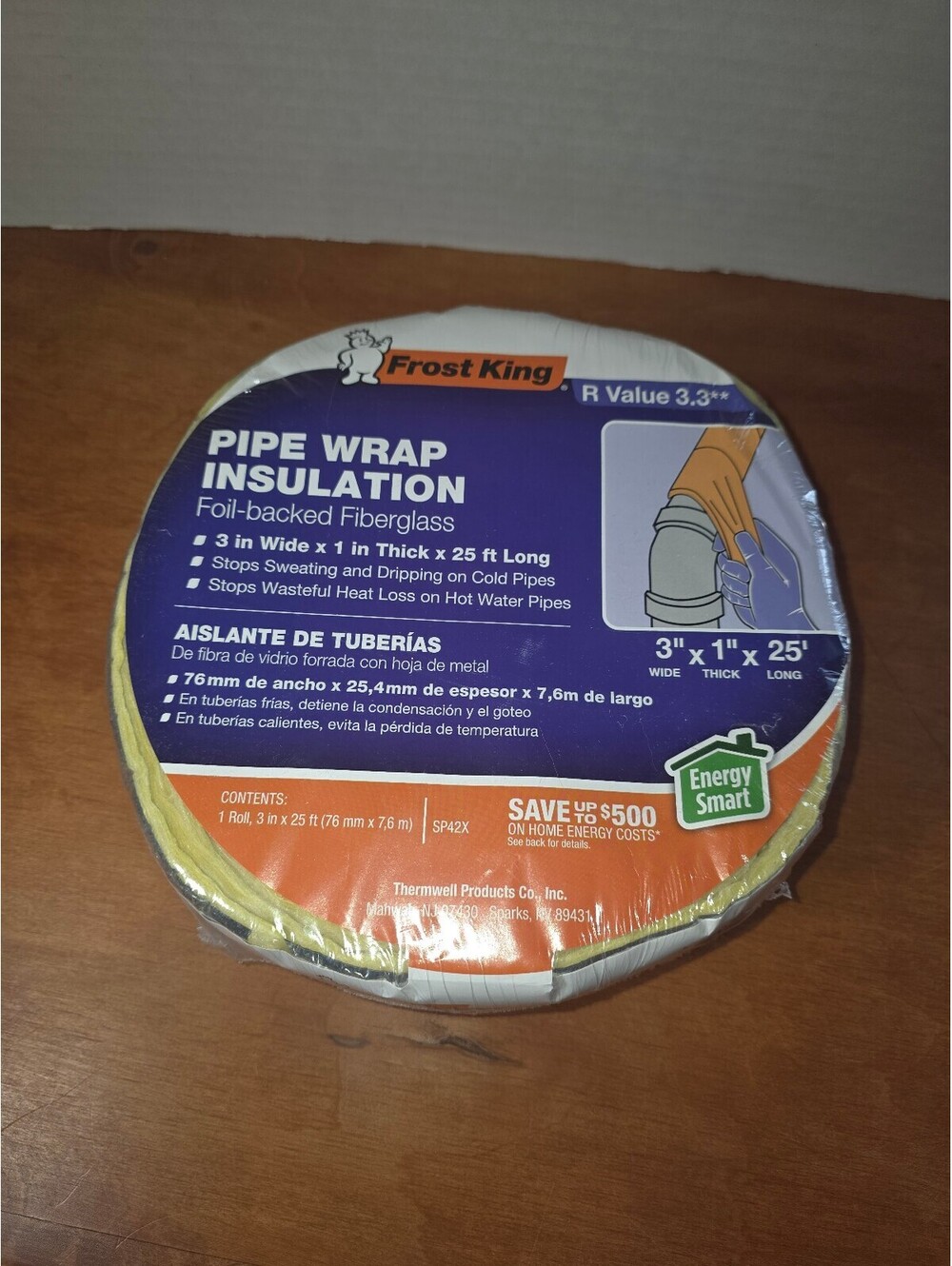 New in package Frost King foil backed fiberglass pipe wrap insulation